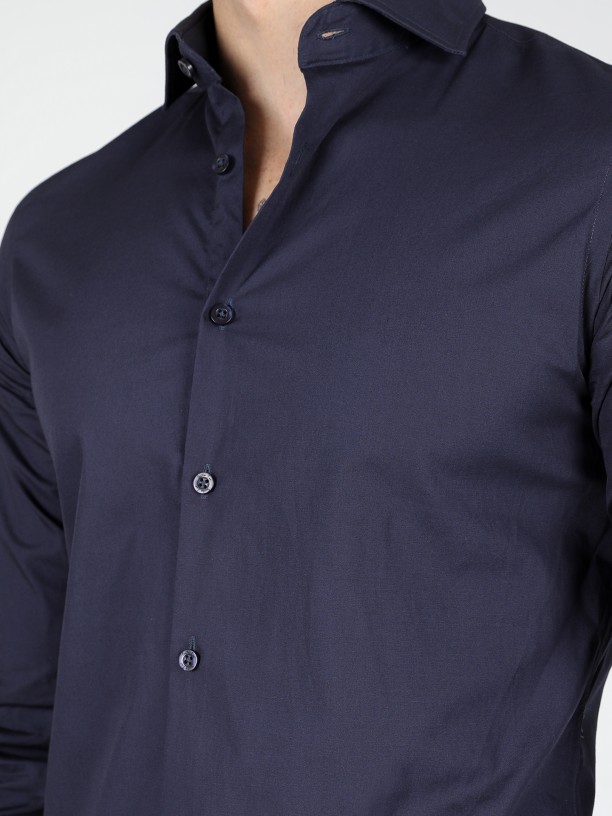 Slim fit plain classic shirt