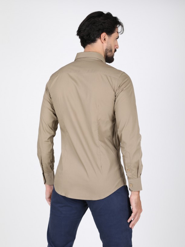 Slim fit plain classic shirt