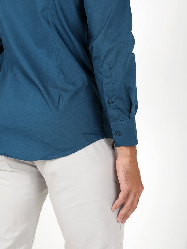 Camisa clssica lisa slim fit
