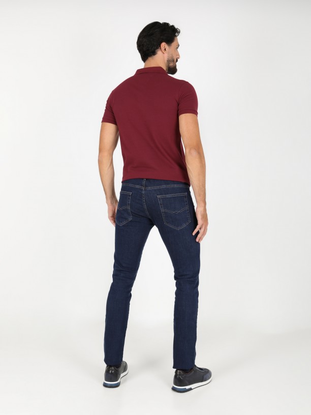 Slim fit cotton jeans