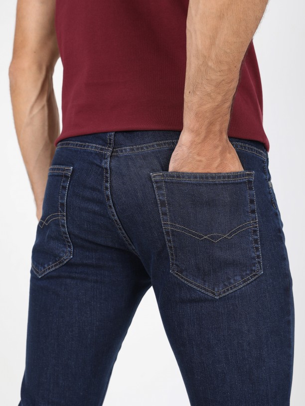 Slim fit cotton jeans