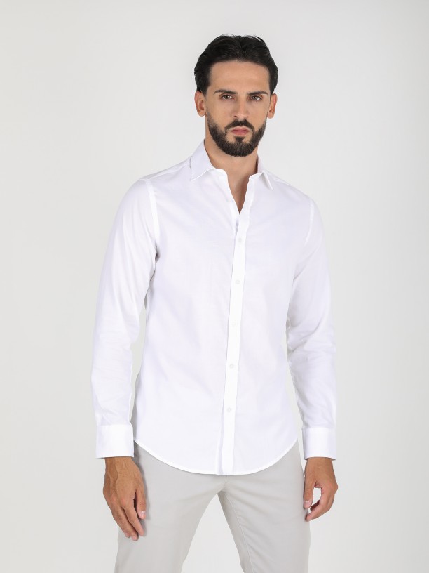 Regular fit plain elegant shirt