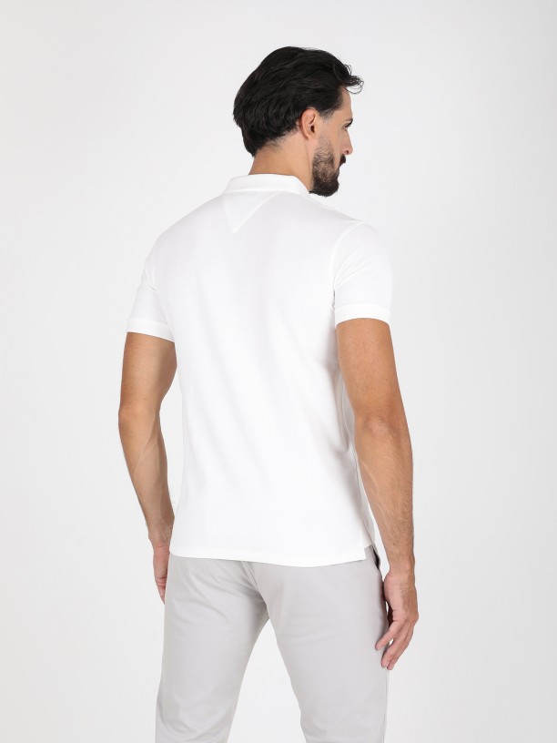 Basic 100% cotton piqu polo shirt