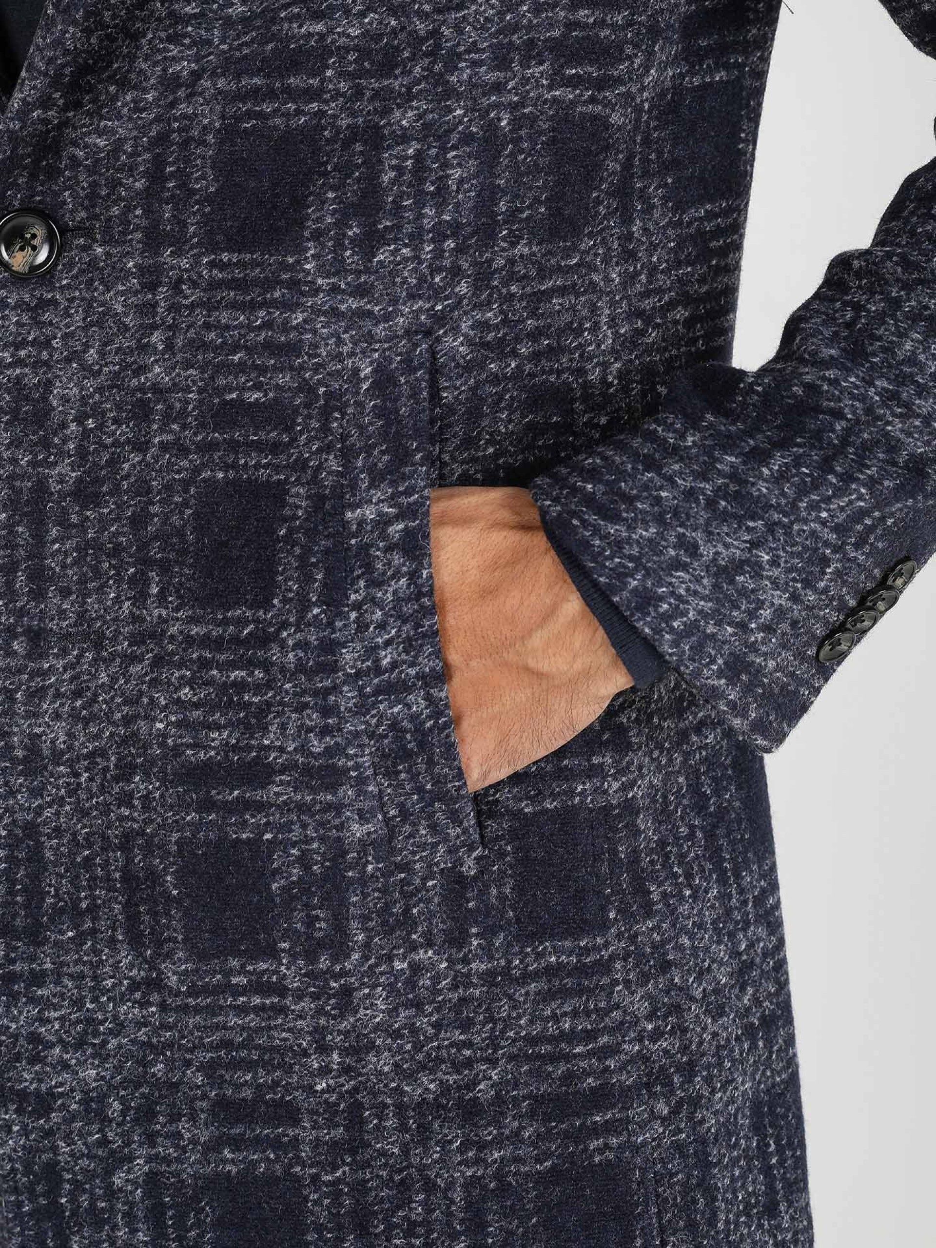 Sobretudo de lã com padrão xadrez