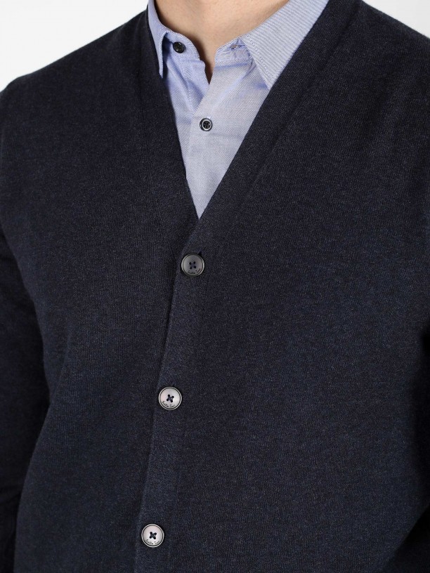 Cardigan de malha algodo e caxemira