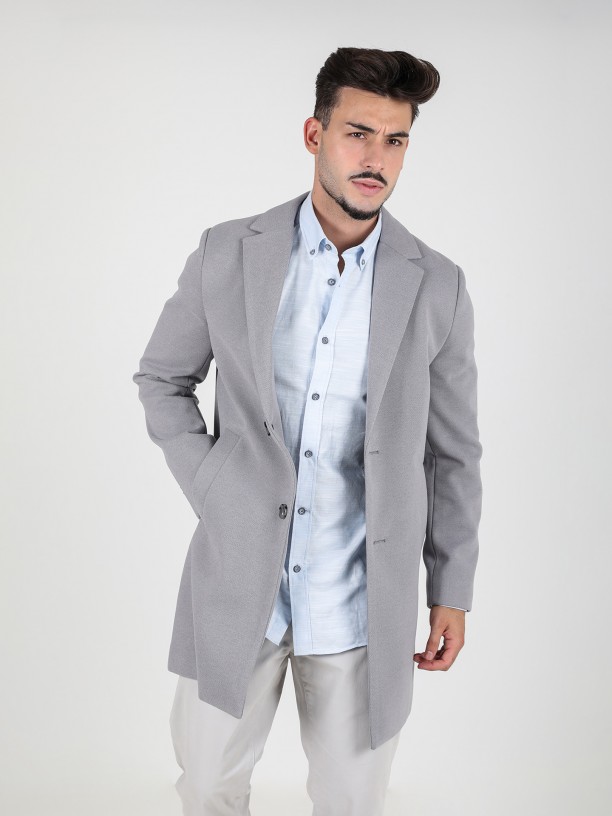 Regular fit classic overcoat