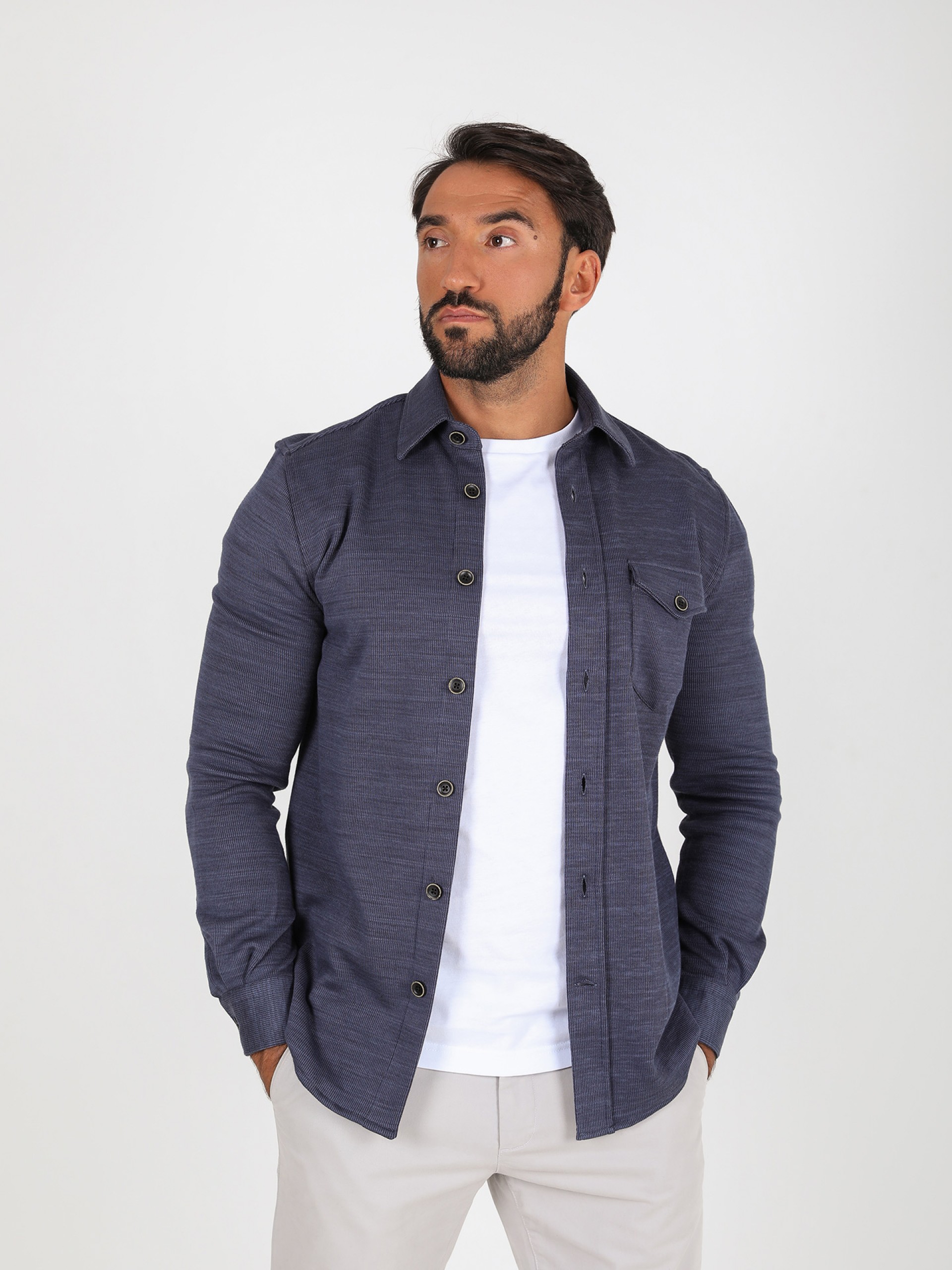 Camisa de algodão e lã