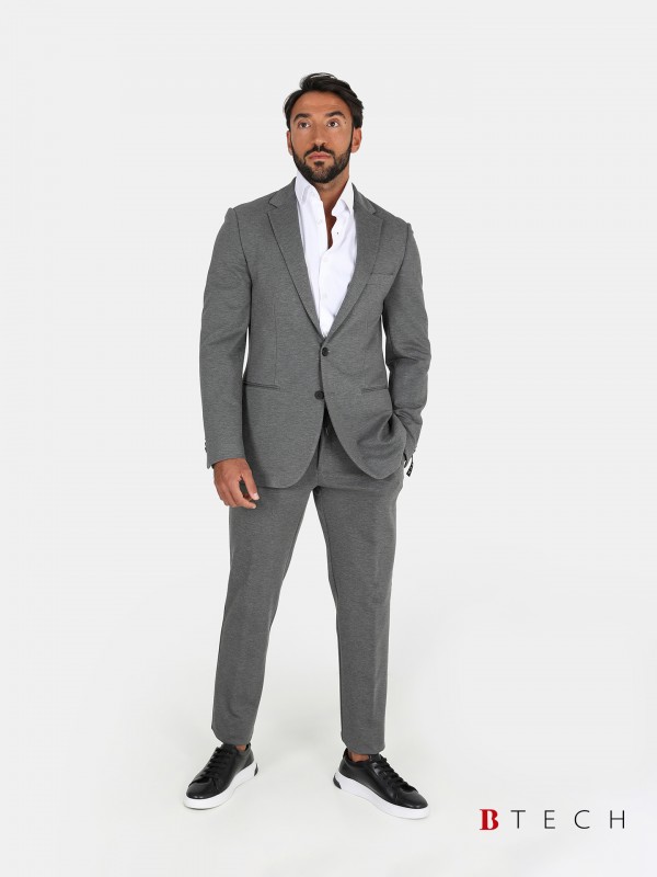 Elasticated slim fit suit b-tech