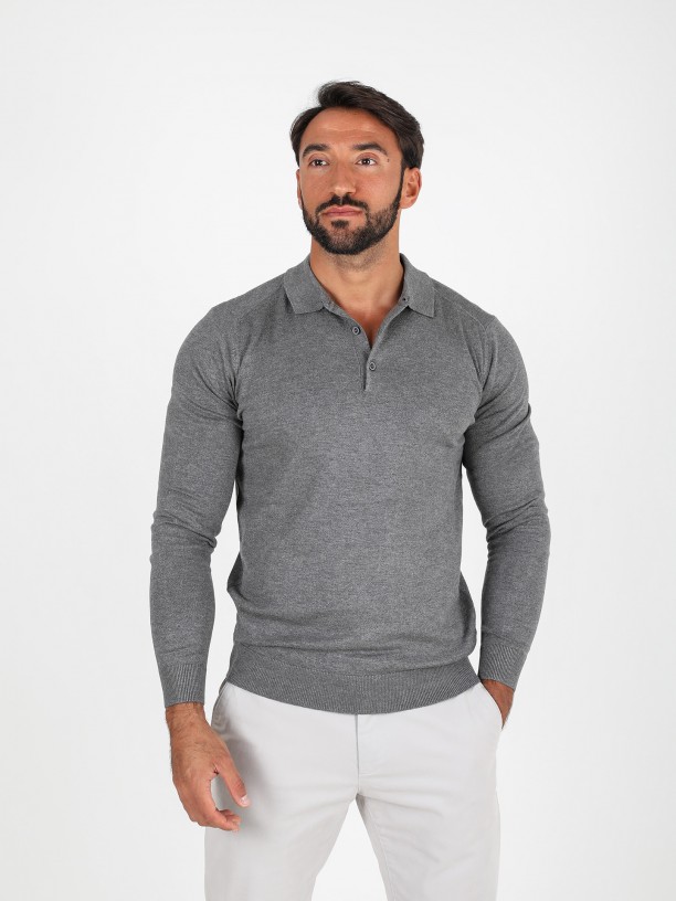 Polo de malha manga comprida