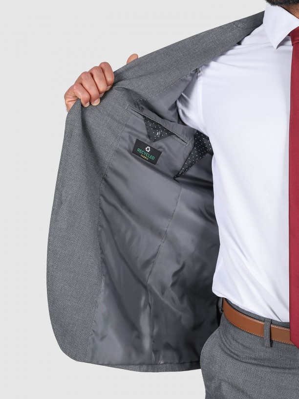 Regular fit micro pattern suitth waistcoat