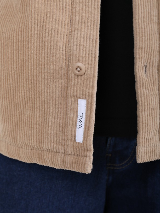Camisa oversize bombazina com bolsos WAC