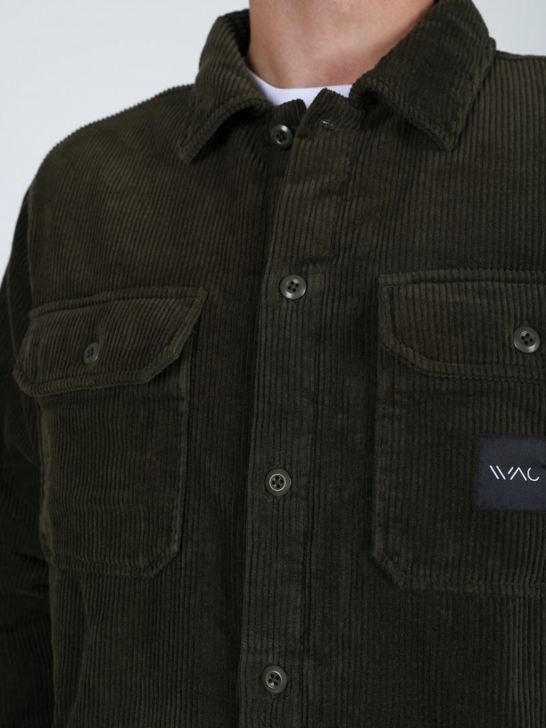 Camisa oversize bombazina com bolsos WAC