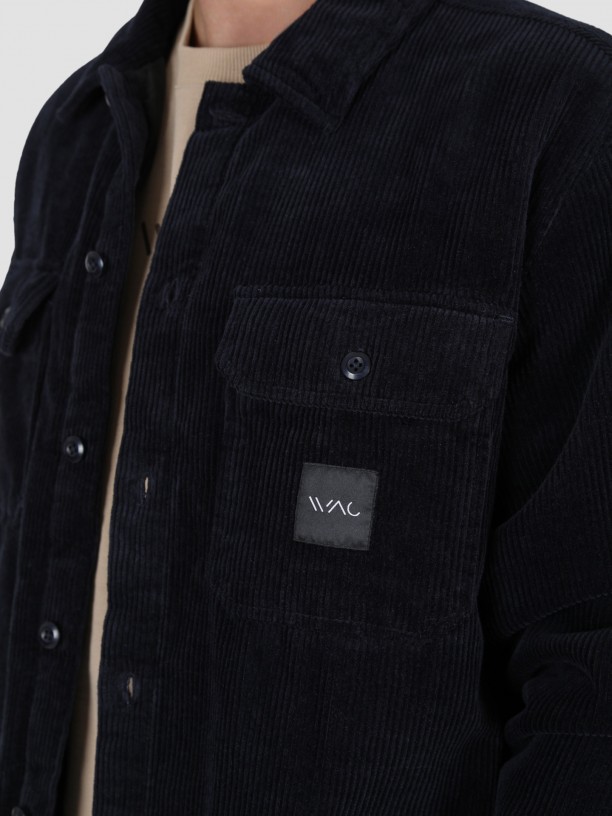 Camisa oversize bombazina com bolsos WAC