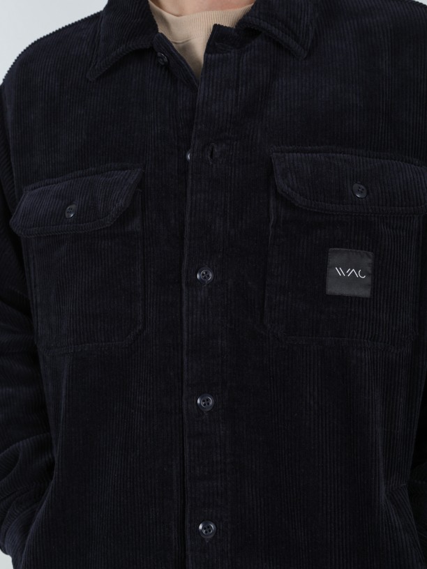 Camisa oversize bombazina com bolsos WAC