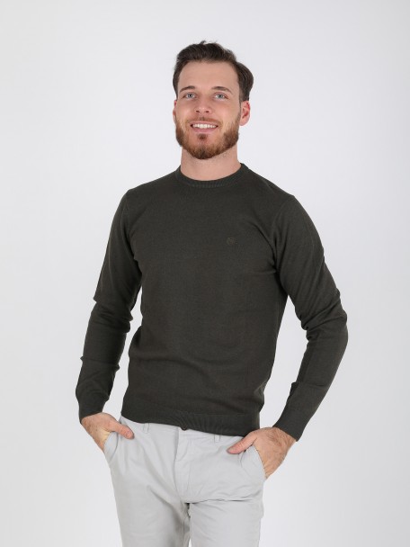 Camisola de malha gola redonda