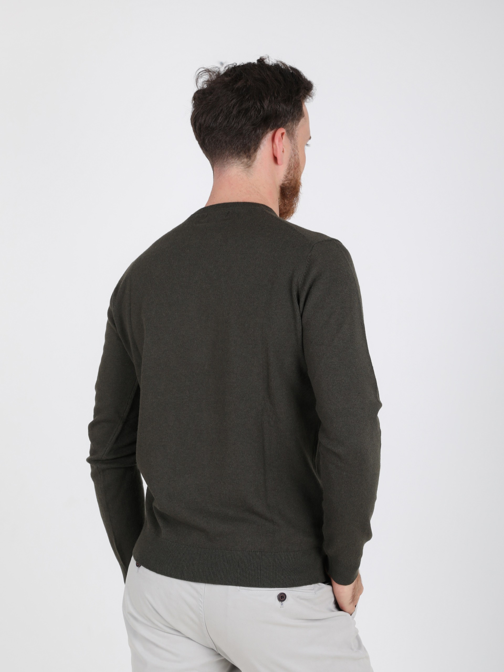Camisola de malha gola redonda