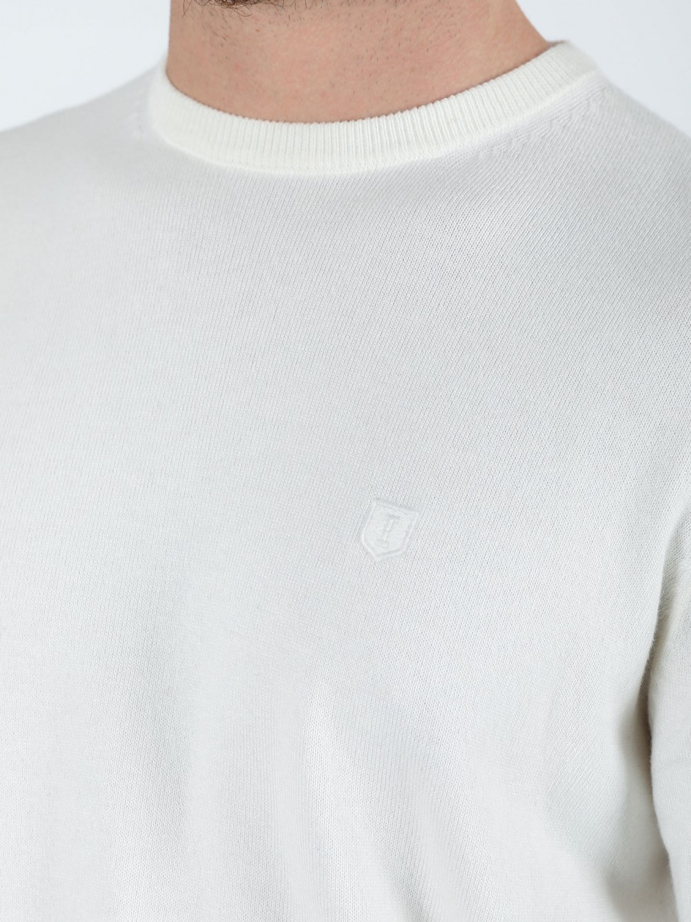 Camisola de malha gola redonda