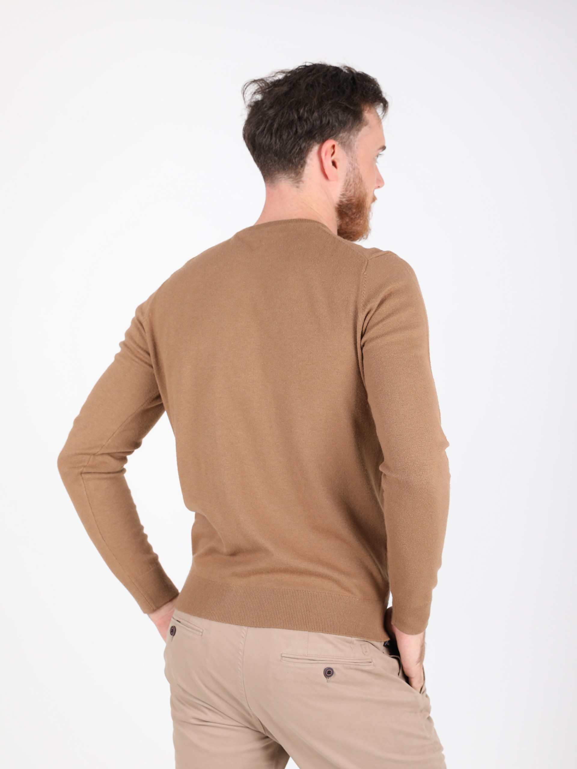 Camisola de malha gola redonda