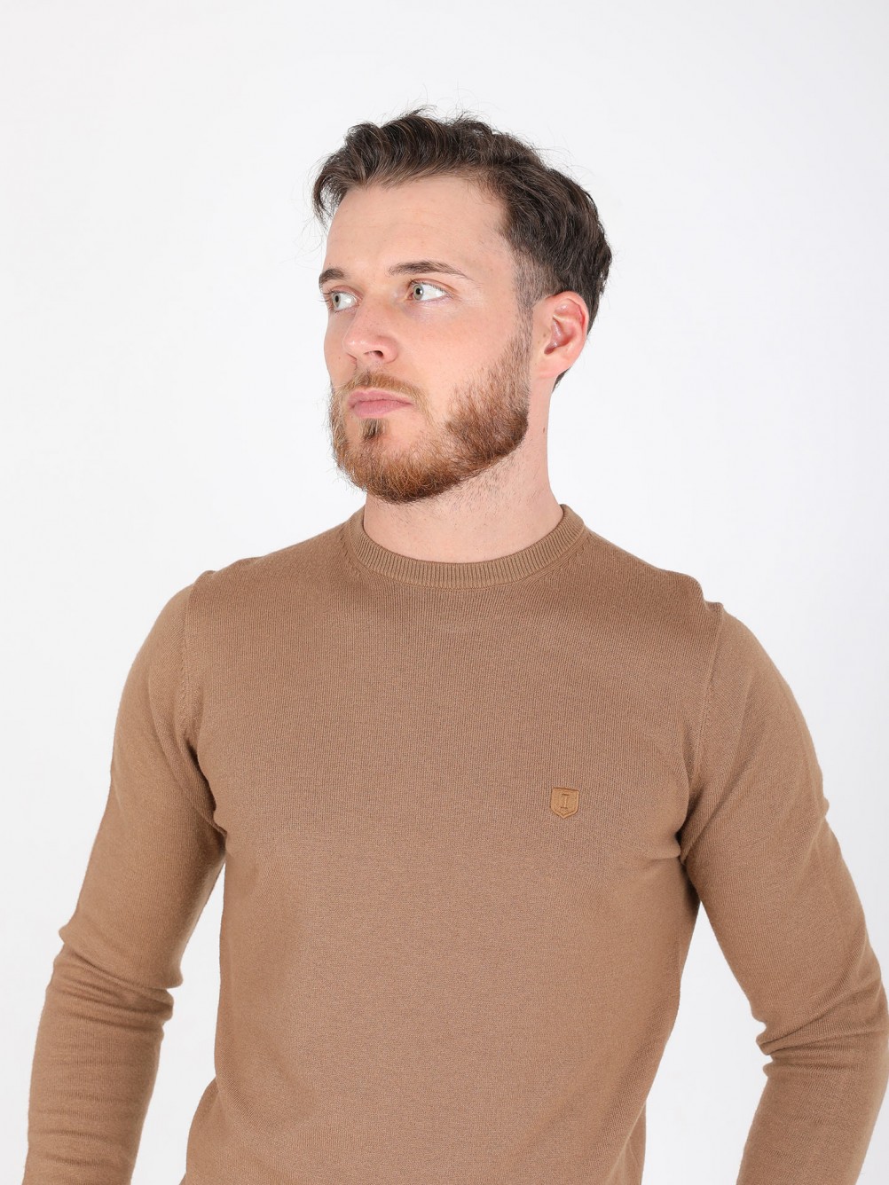 Camisola de malha gola redonda