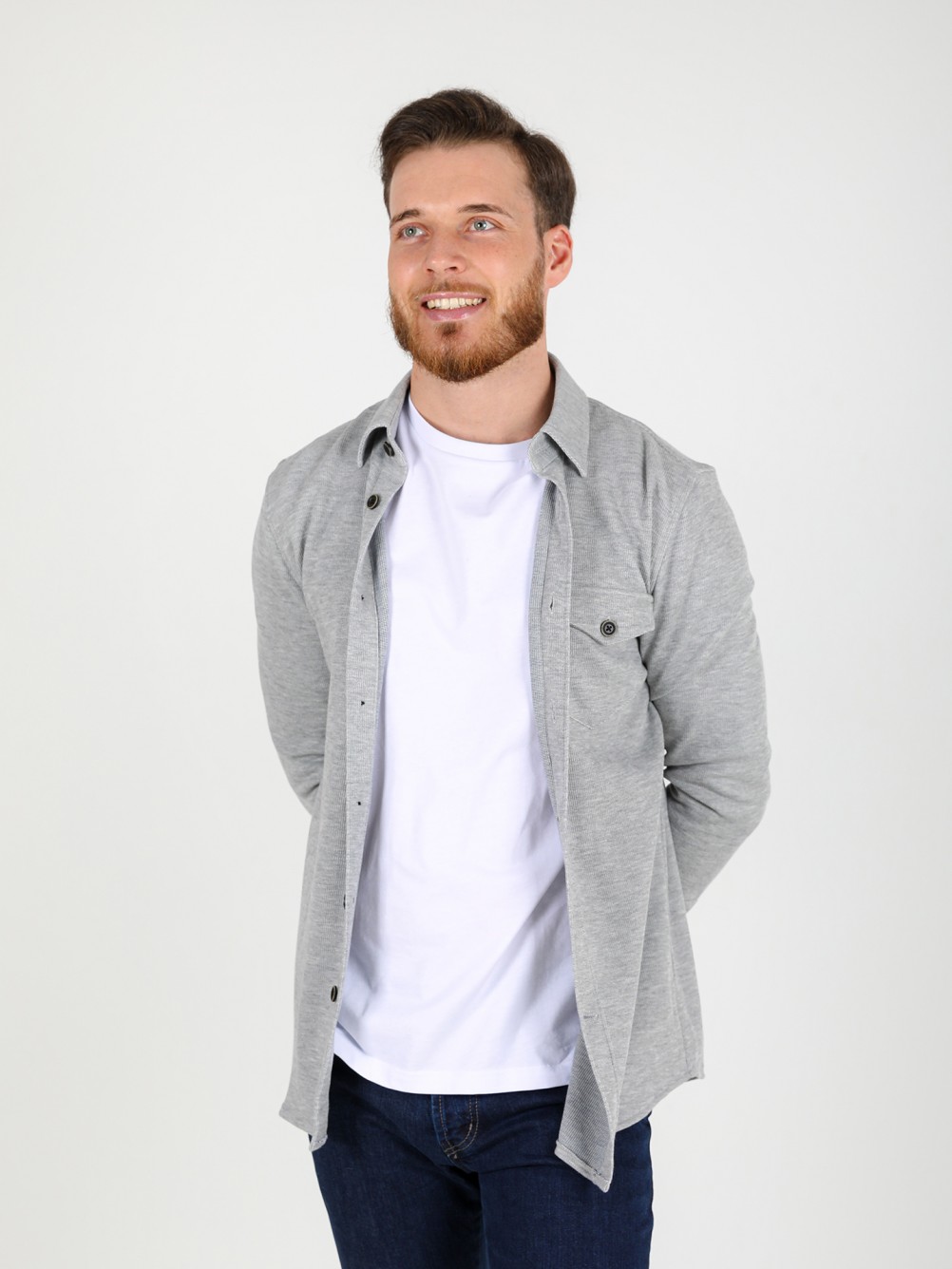 Camisa de algodão e lã