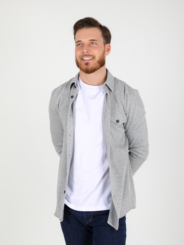 Cotton and wool shirt