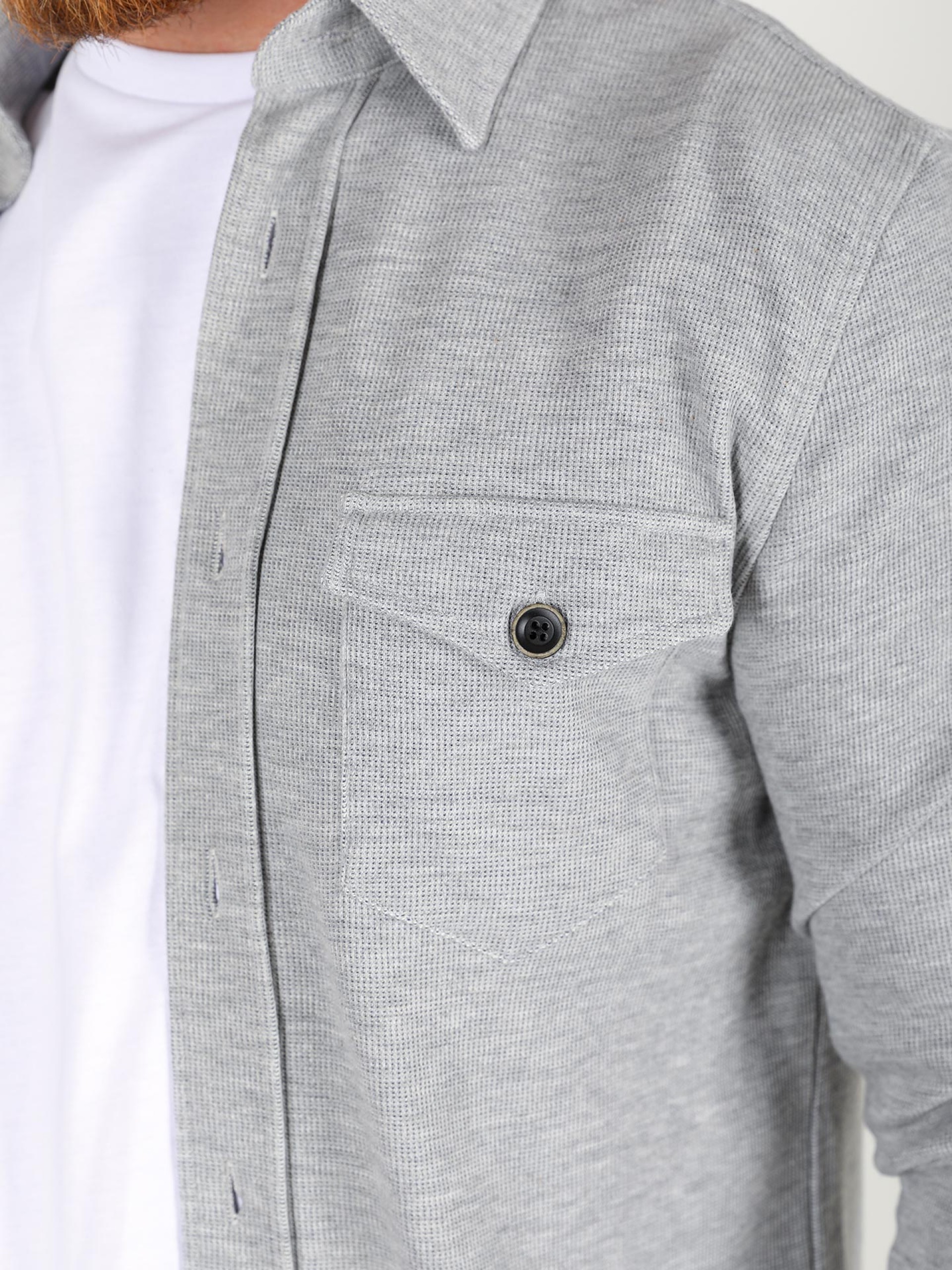 Camisa de algodão e lã