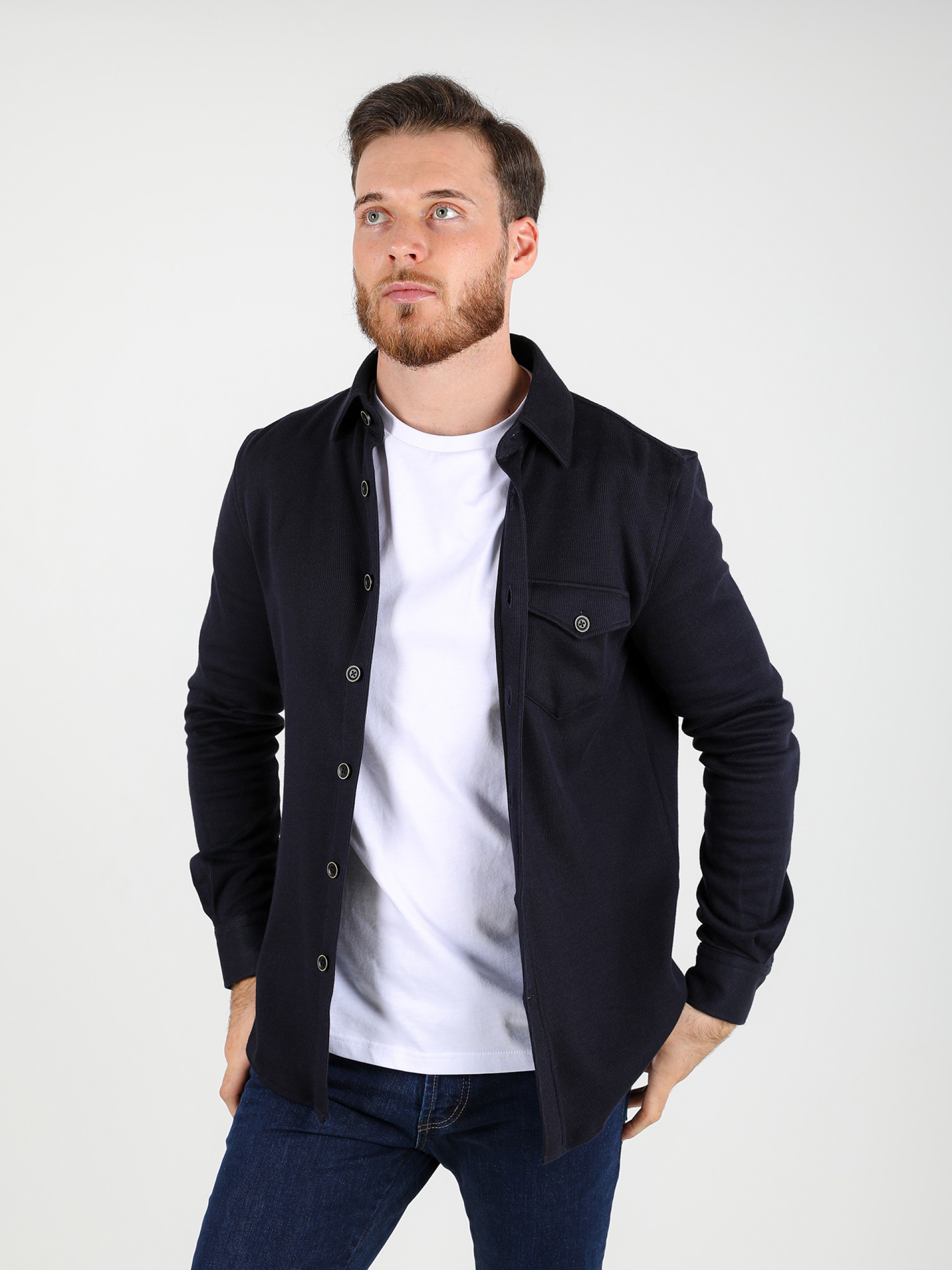 Camisa de algodão e lã