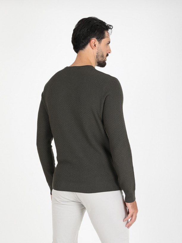 Structured cotton knit sweater