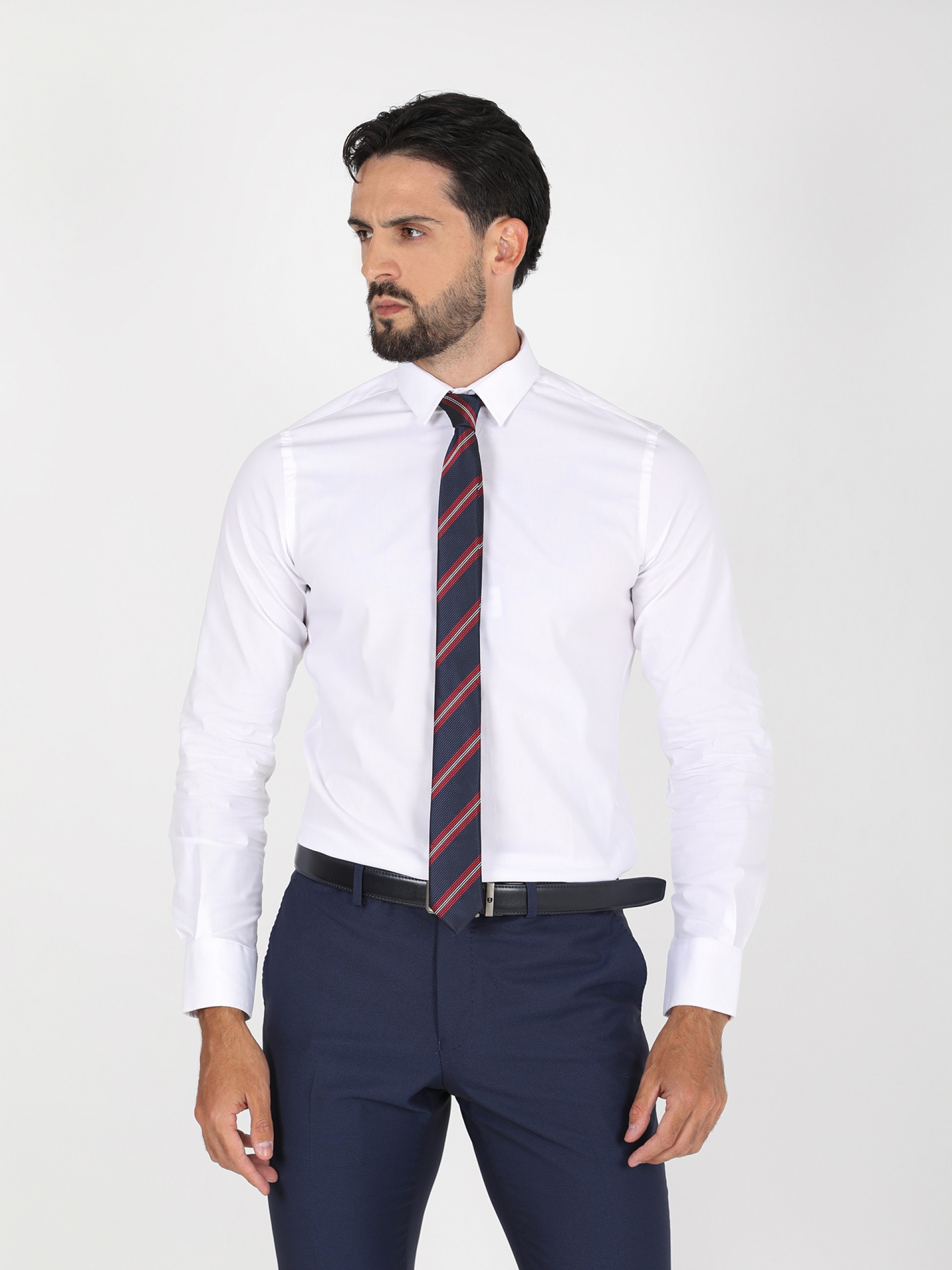 Camisa clássica lisa slim fit