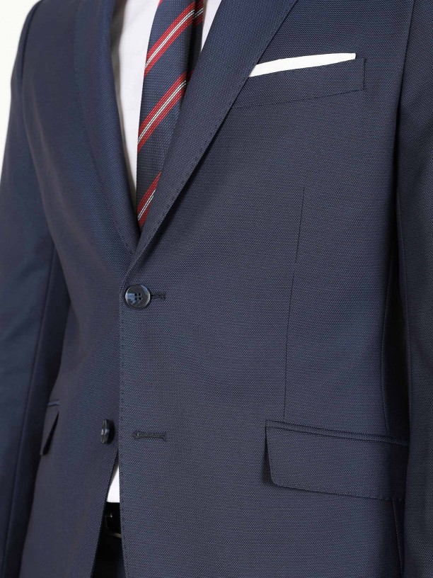 Fato de micro estrutura slim fit