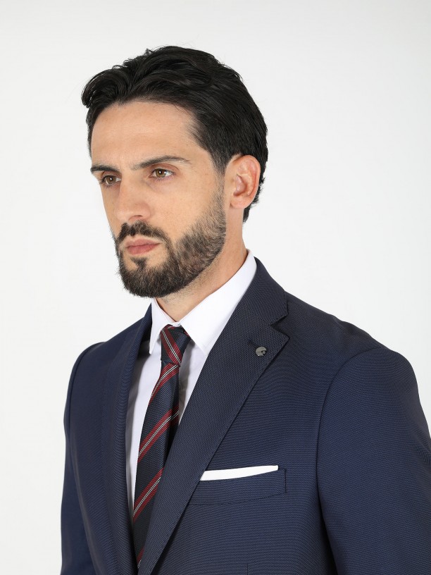 Fato de micro estrutura slim fit