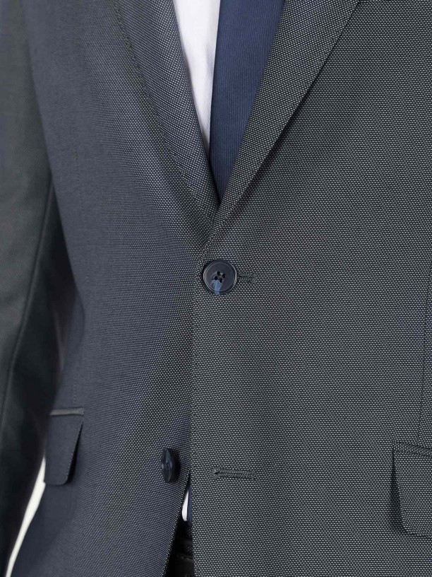Fato de micro estrutura slim fit