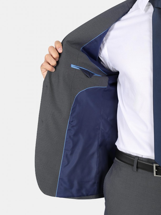 Fato de micro estrutura slim fit