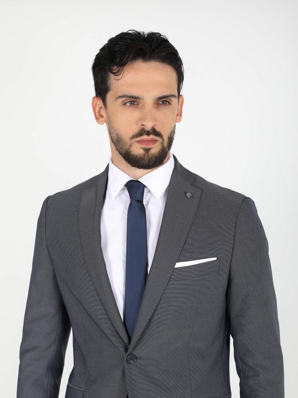 Fato de micro estrutura slim fit