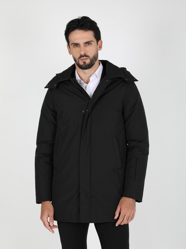 Parka tcnica com capuz