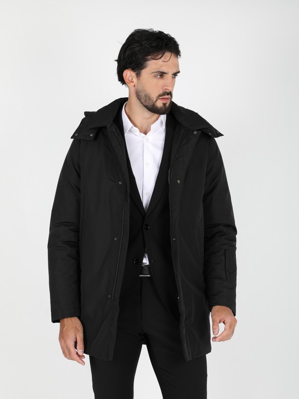 Parka tcnica com capuz