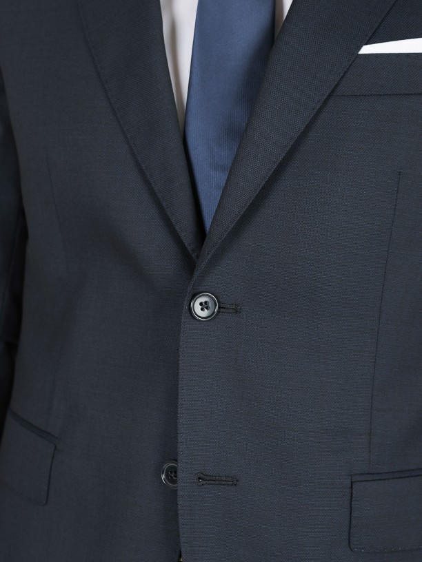 Micro pattern regular fit 100% wool suit