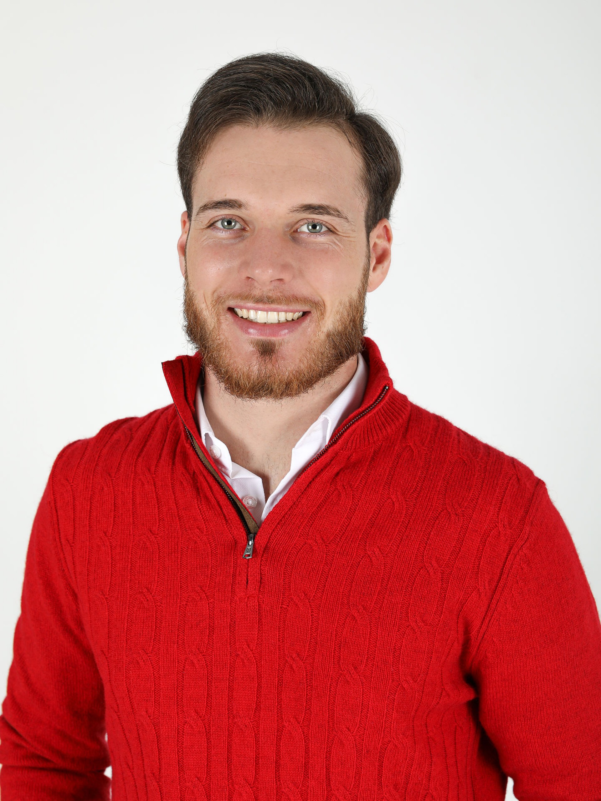 Jersey de punto de lana con media cremallera