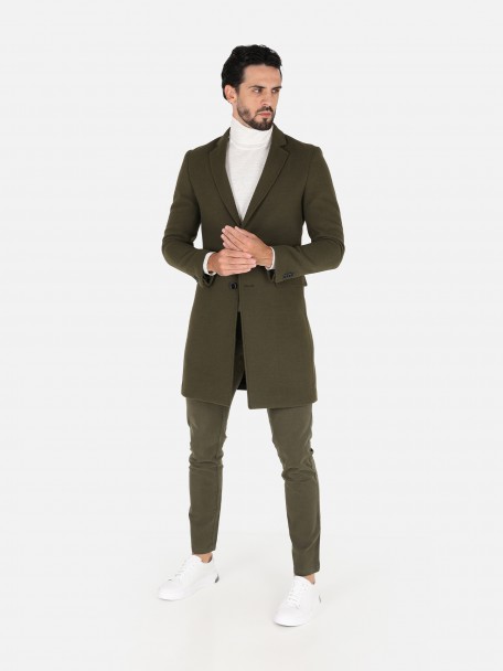 Sobretudo slim fit lapela cl�ssica