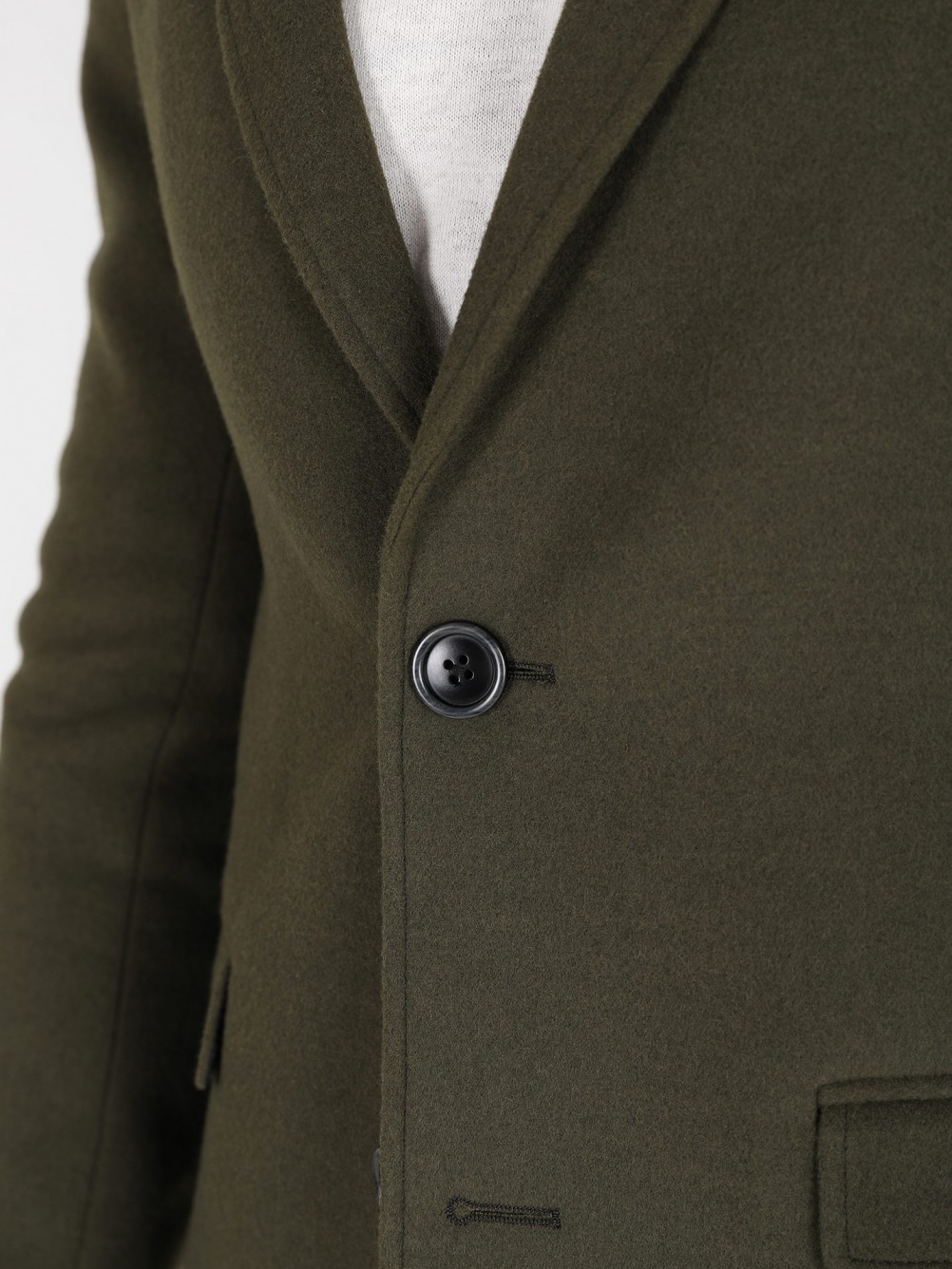 Sobretudo slim fit lapela clássica