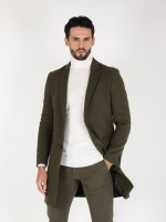 Sobretudo slim fit lapela clássica Sobretudo slim fit lapela clássica