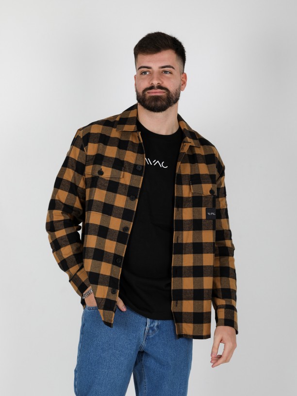 Camisa xadrez oversize WAC - CAM1014BEGE