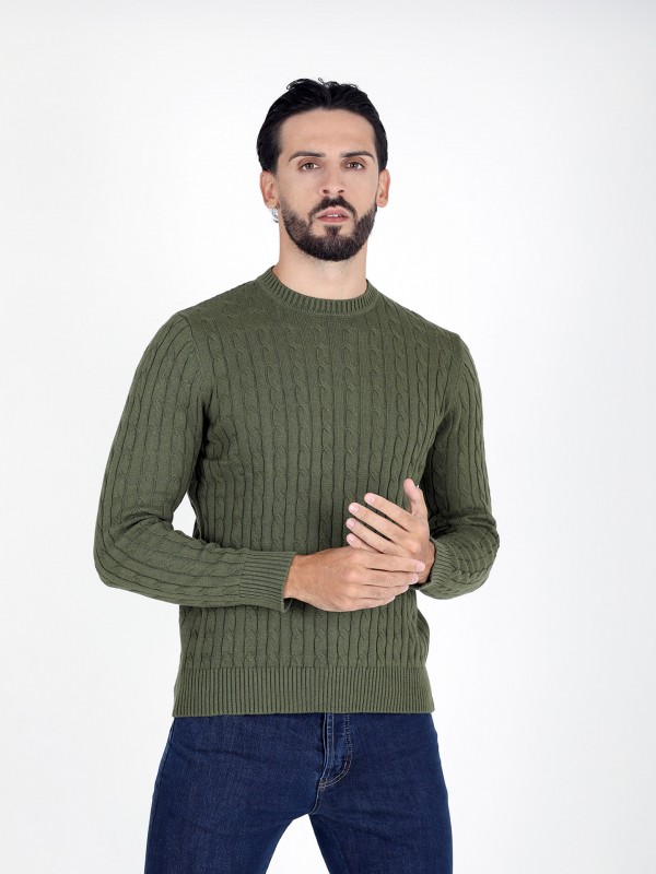 Cotton cable-knit sweater