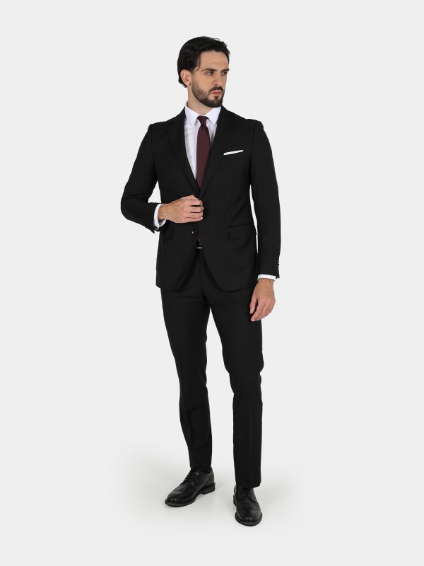 Plain regular fit suit