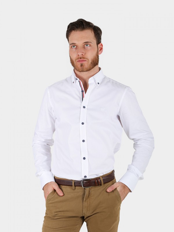 Regular fit plain casual shirt