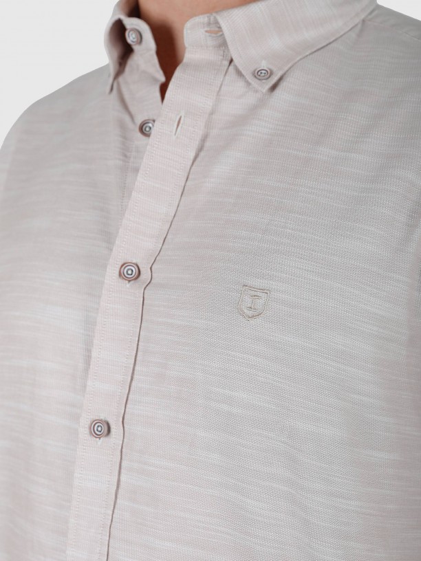 Cotton shirt with micro pattern