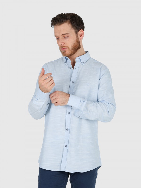 Cotton shirt with micro pattern