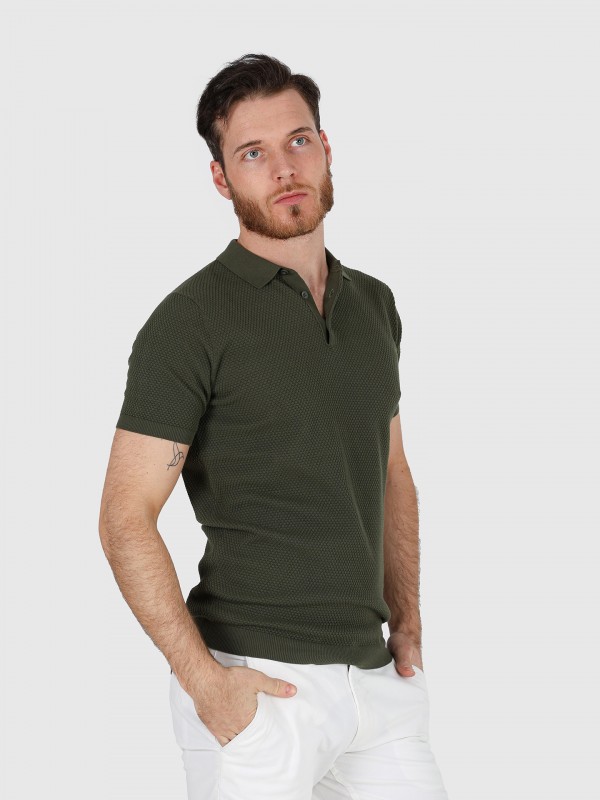 Structured knit polo