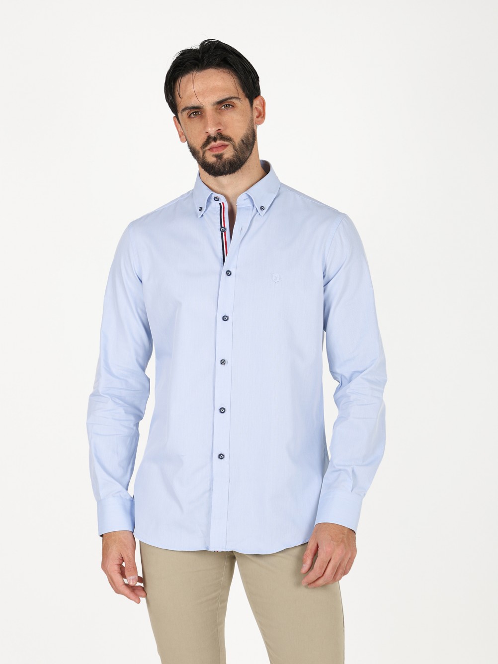 Camisa casual lisa regular fit