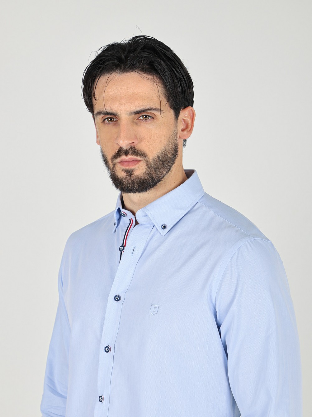 Camisa casual lisa regular fit